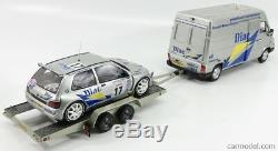 1/18 Otto Renault Clio Maxi + Master Van + Remorque Tour De Corse 1995