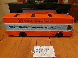1/18 Schuco Mercedes GULF Porsche Transporter + 3 AUTOart 917K (2 Redman signed)