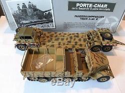 1/43 Porte Char Famo sdkfz 9 + Tiger Ausf. E camo 3 tons Allemand WW2 Rare++