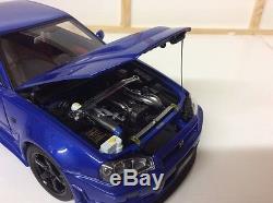 AUTOart 118 Scale Nissan Skyline R34 GT-R Z-Tune/ Blue/Boxed