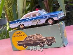 BUBY Chevrolet Bel Air Police Very Near Mint origin. Box Extremely rare No Dinky