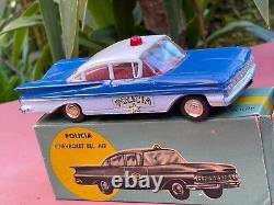 BUBY Chevrolet Bel Air Police Very Near Mint origin. Box Extremely rare No Dinky