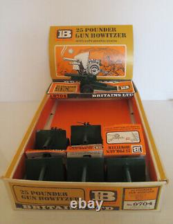 Britains 9704 Rare Dealer Box Display 2026 Unit 25 Pounder Gun Howitzer X6 L@@k
