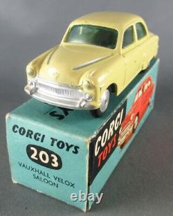 Corgi Toys 203 Vauxhall Velox Saloon Jaune Pâle Proche Neuf Boite 1/43