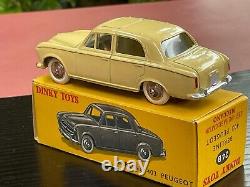 Dinky Toys 24B PEUGEOT 403 Rare variante jantes convexes jaune paille Mint box
