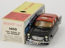 Dinky Toys France 1400 Peugeot 404 Taxi Radio G7 + Boite Original & Ancien