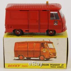 Dinky Toys France 570p Peugeot J7 Pompier + Boite Original Et Ancien