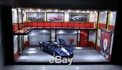 Diorama 1/18 atelier garage Ferrari éclairage LEDS scale 118 no car 52x28x35cm
