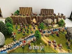 Diorama 1/72 Gaulois défendant leur village contre l'invasion romaine