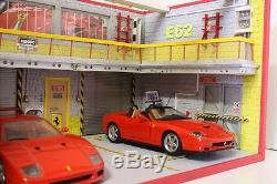 Diorama atelier garage Ferrari Scuderia 1/18 sans voiture car Eclairage LED