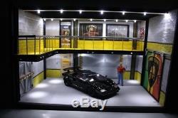 Diorama atelier garage Lamborghini 1/18 sans voiture no the car Eclairage LED