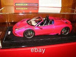Ferrari 458 Speciale Aperta Mr Collection Pink Flash 1/18 Eme Superbe Rare