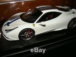 Ferrari 458 Speciale Mr Collection Fuji White Carbon Base 1/18 Eme Tres Rare