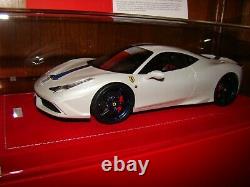 Ferrari 458 Speciale Mr Collection Fuji White Special Blue Wheels 1/18 Eme