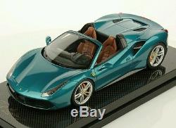 Ferrari 488 spider mettalic dark green 1 18 carbon signed 1 pièce MR no bbr RARE