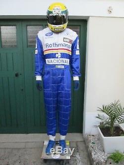 Rare Combinaison F1 Senna Formule 1 Helmet 1/1 Williams Renault Rothmans