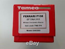 Tameo 1/43 Ferrari F138 F. Alonso winner Chinese Gp 2013 TMB014 LE 044/300