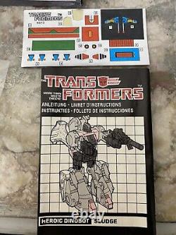 Transformers MB Milton Bradley 1985 Dinobot Sludge Mib Complet En Boîte Superbe