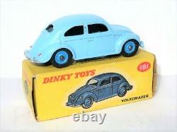 ULTRA RARE jtes PLASTIQUE BLEU Dinky Toys England 181 VW Volkswagen beetle käfer