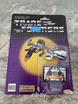 Very Rare Transformers G1 MB Milton Bradley 85 Laserbeak Mint On Card Re-selead